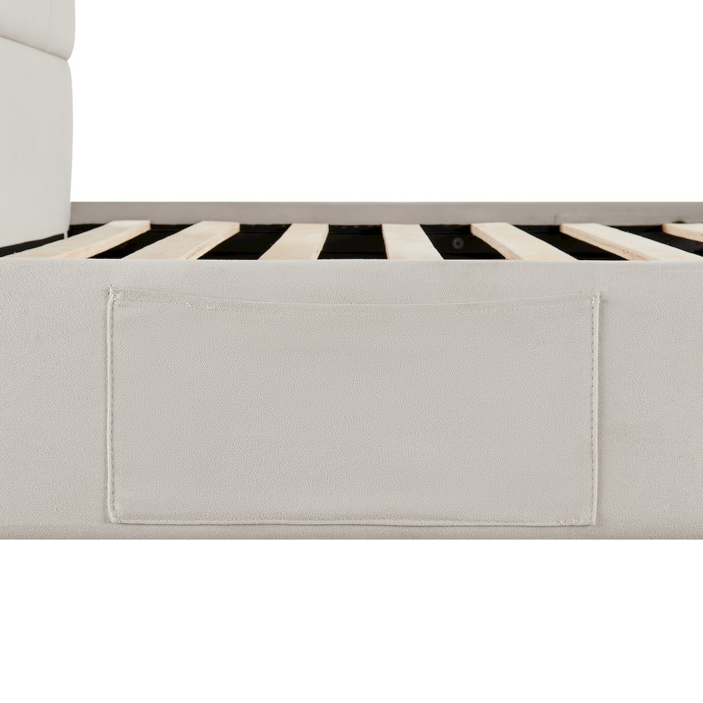 Adaline Upholstered Bed Full Light Gray. Picture 11
