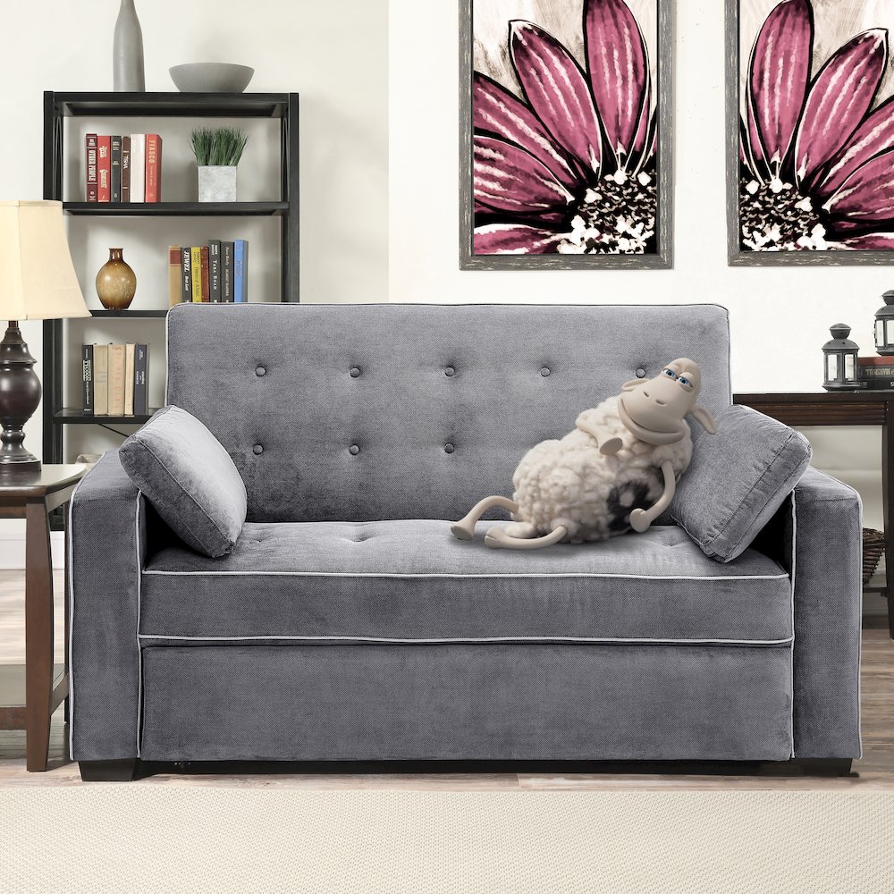 Augustine Queen Convertible Sofa Charcoal. Picture 11