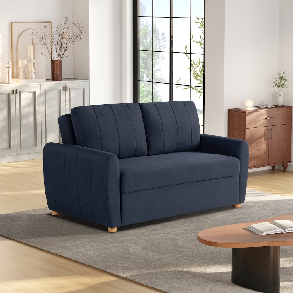 Galloway Convertible Loveseat Navy. Picture 2