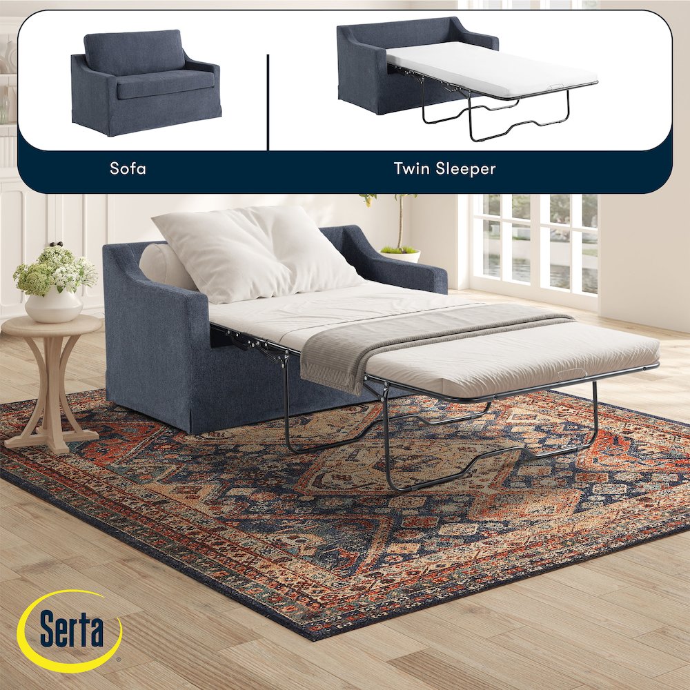 Harper Loveseat Sleeper Twin Navy. Picture 21