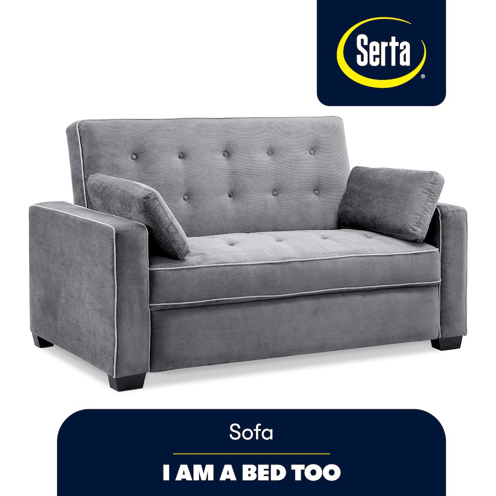 Augustine Full Convertible Loveseat Charcoal. Picture 6