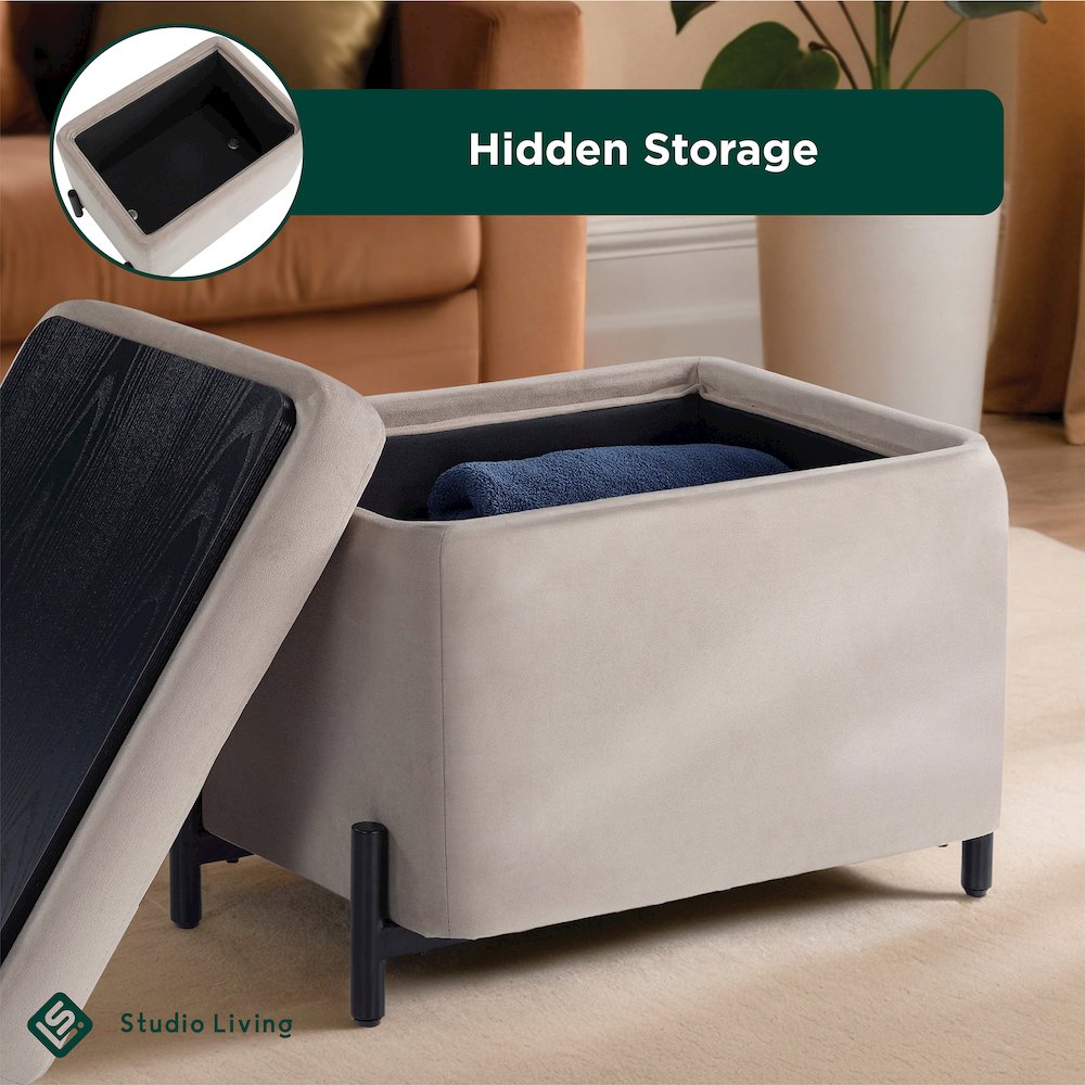 Kona Storage Ottoman Small Taupe. Picture 26