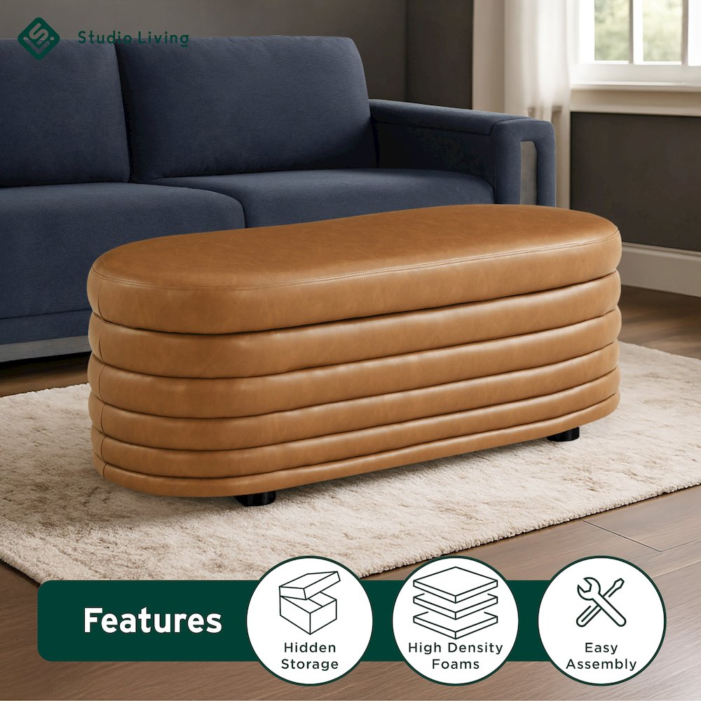 Lancaster Storage Ottoman Large Carmel. Picture 18