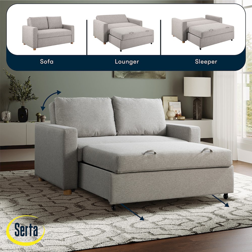 Tyler Convertible Sofa Light Grey Woven. Picture 13