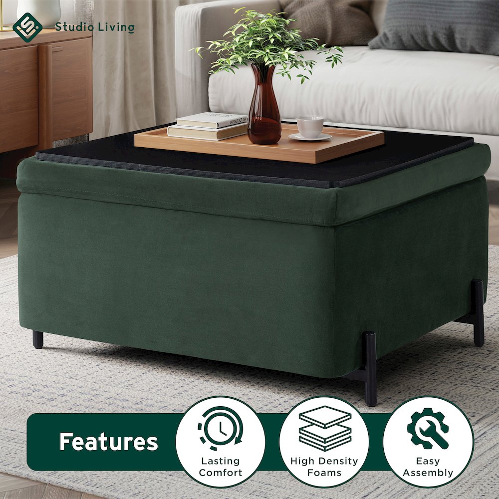 Kona Storage Ottoman Large Green. Picture 26