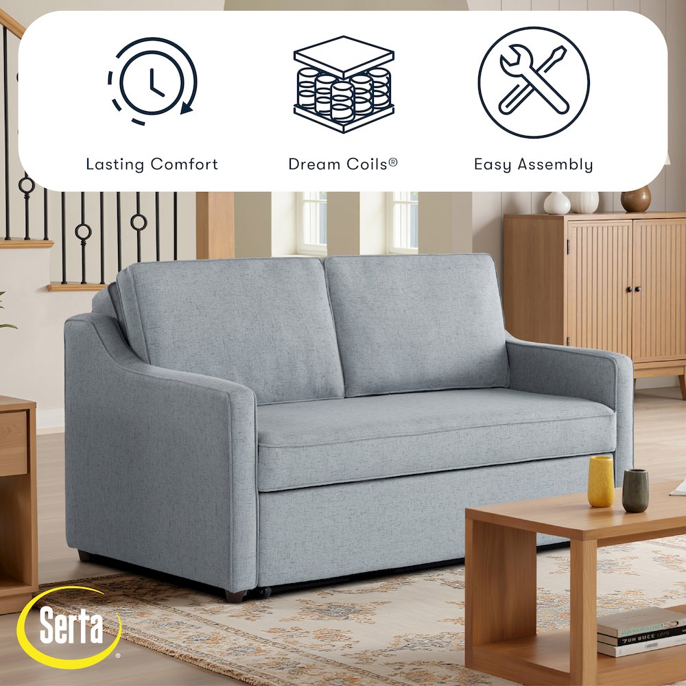 Carey Convertible Sofa Light Gray. Picture 28