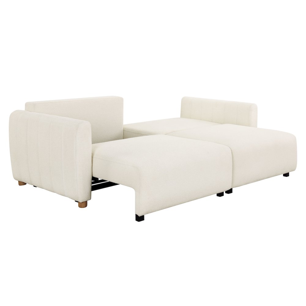 Galloway Convertible Sofa Ivory Boucle. Picture 3