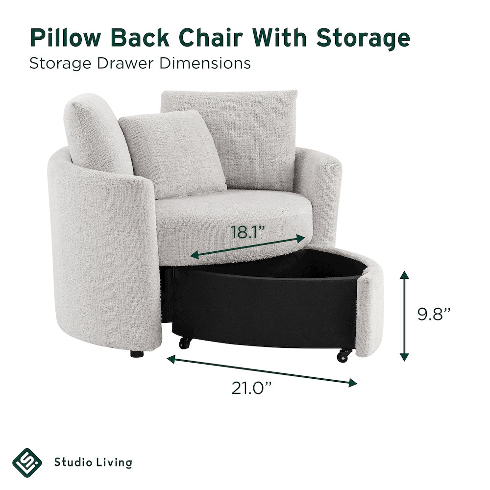 Beckett Storage Chair Ivory. Picture 6