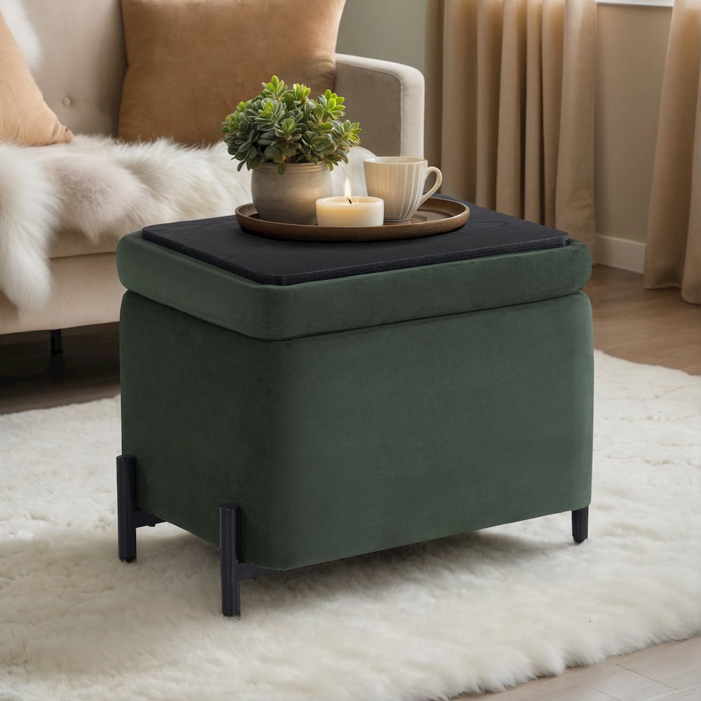 Kona Storage Ottoman Small Green. Picture 3