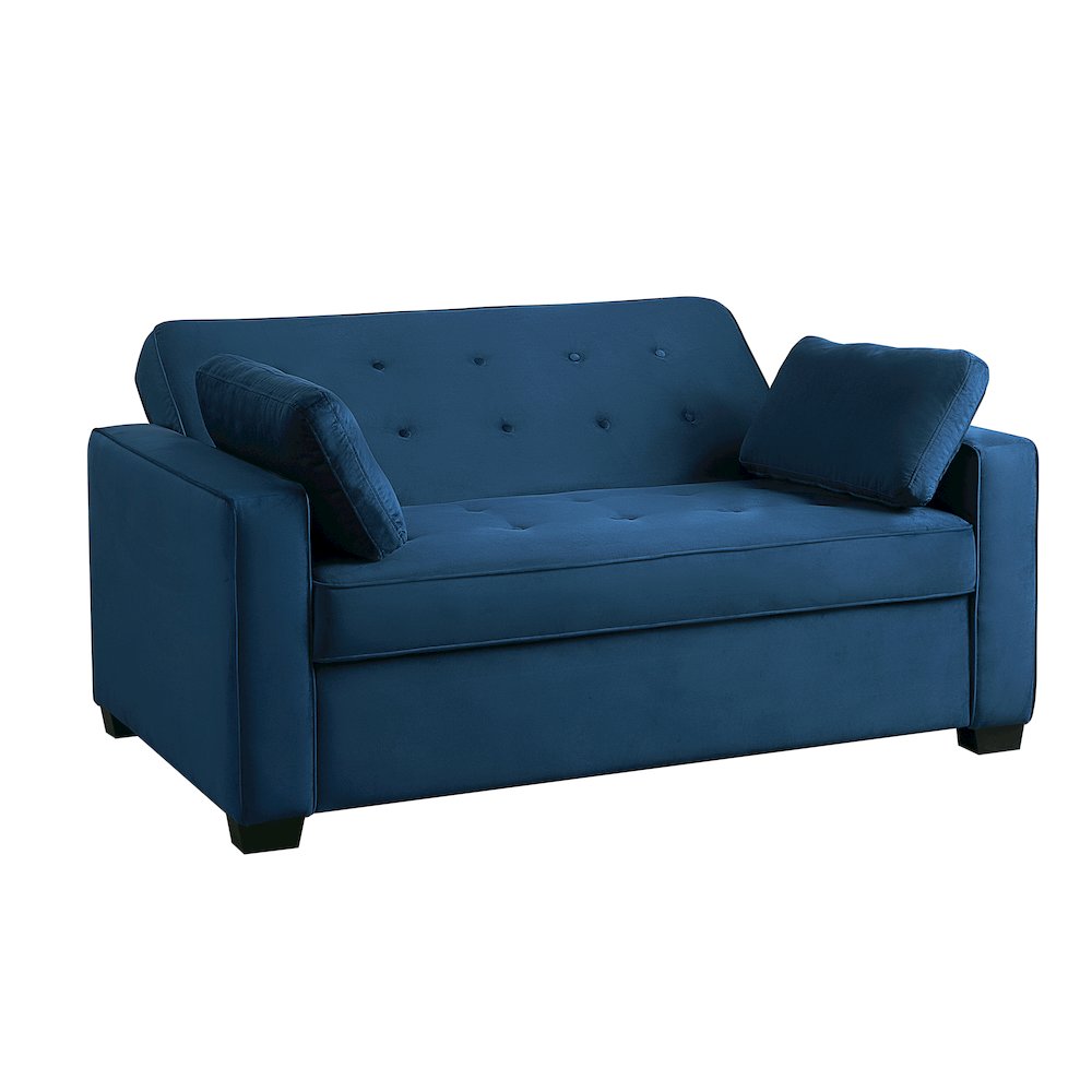 Augustine Full Convertible Loveseat Navy Blue. Picture 19