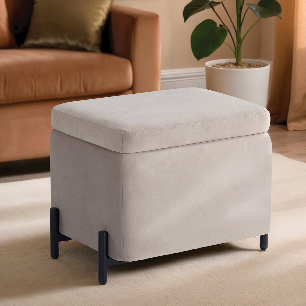 Kona Storage Ottoman Small Taupe. Picture 3