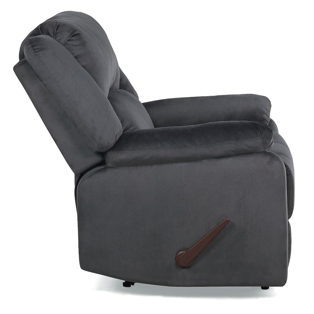 Presidio Manual Recliner Slate Gray Micro Fiber. Picture 4