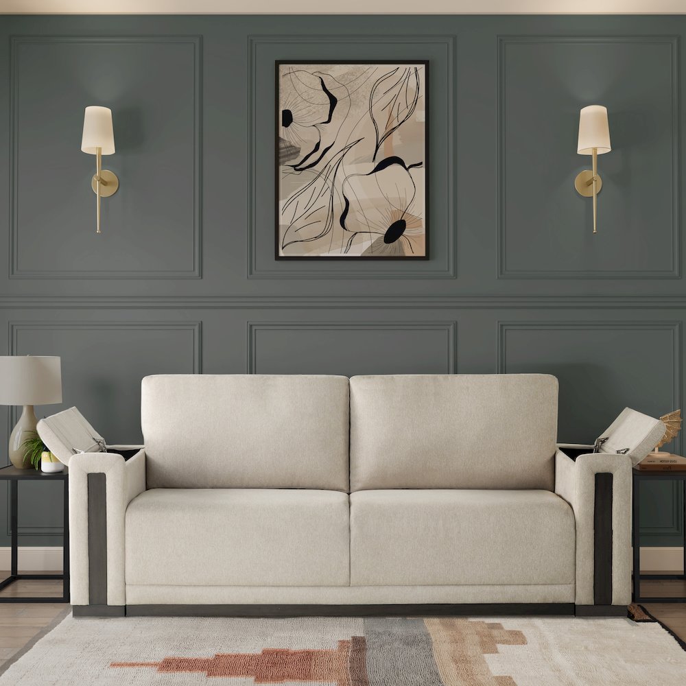 Riles Storage Sofa Beige. Picture 2