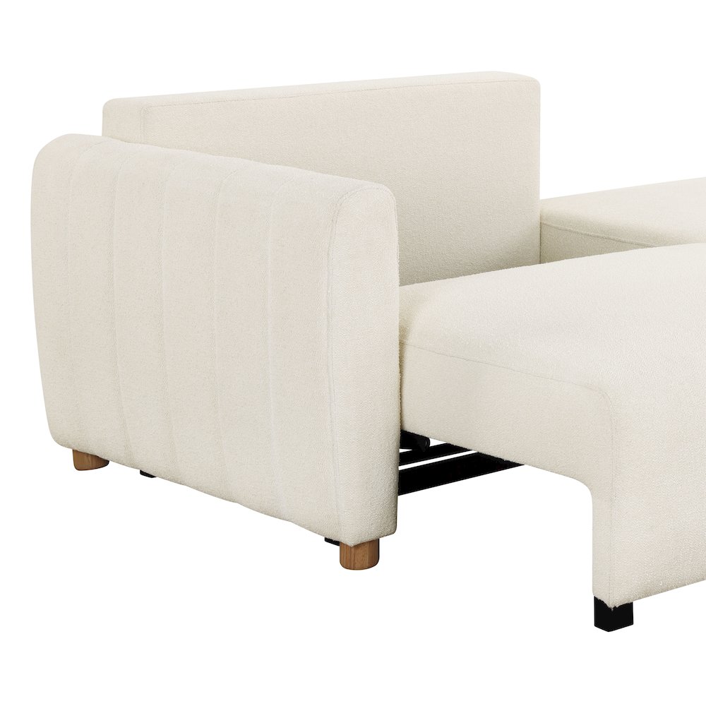 Galloway Convertible Sofa Ivory Boucle. Picture 11