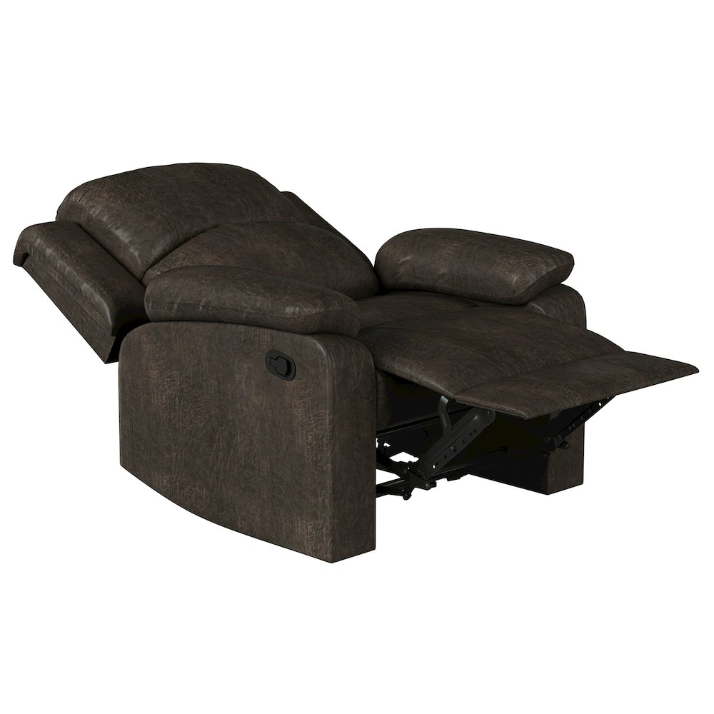 Derby Manual Recliner Java Faux Suede. Picture 3