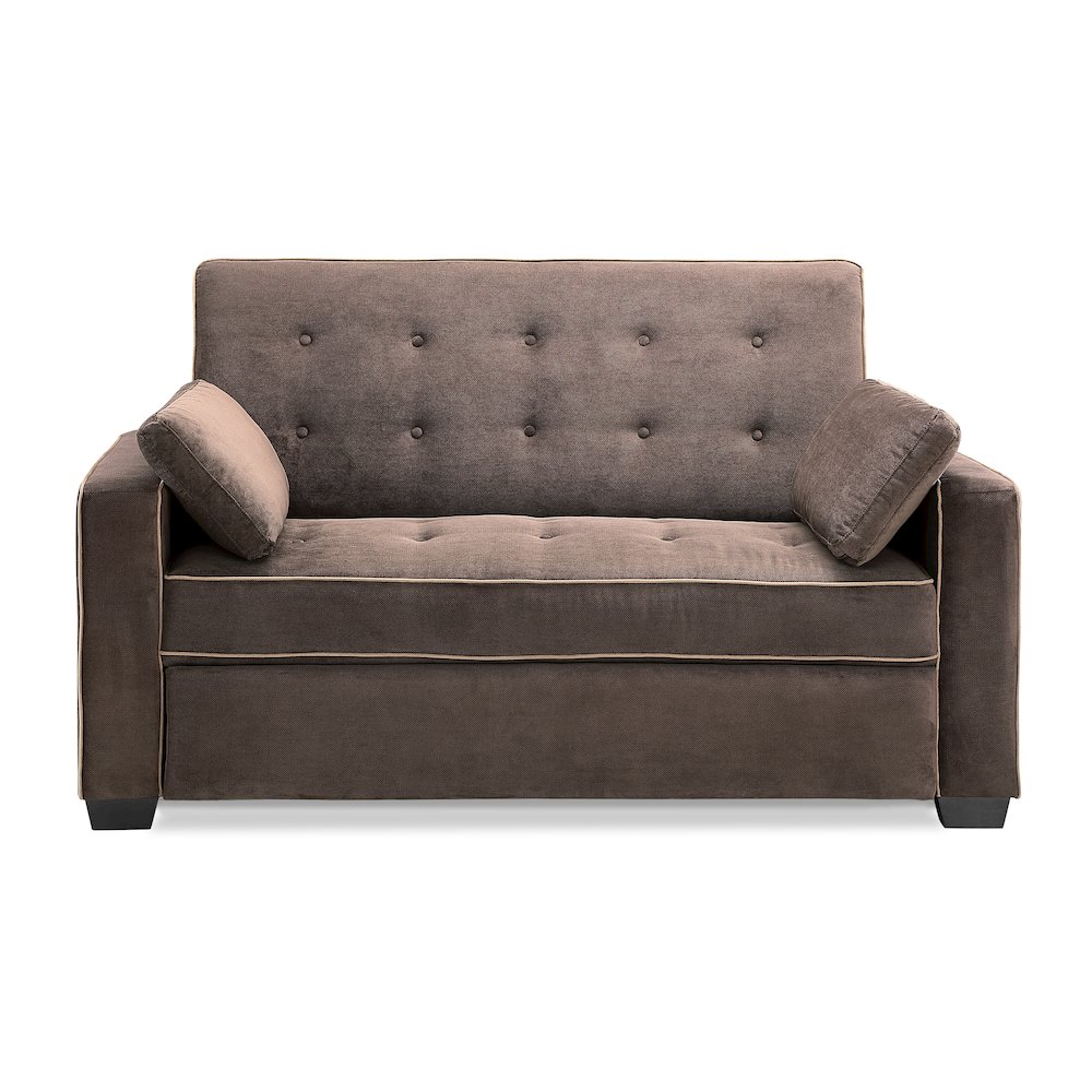 Augustine Full Convertible Loveseat Java. Picture 6