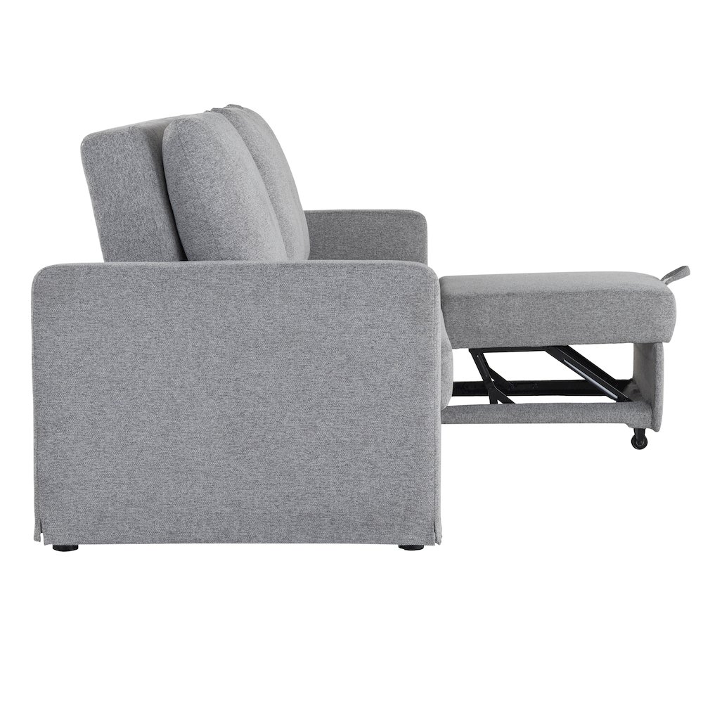Mia Convertible Sofa Light Gray. Picture 16