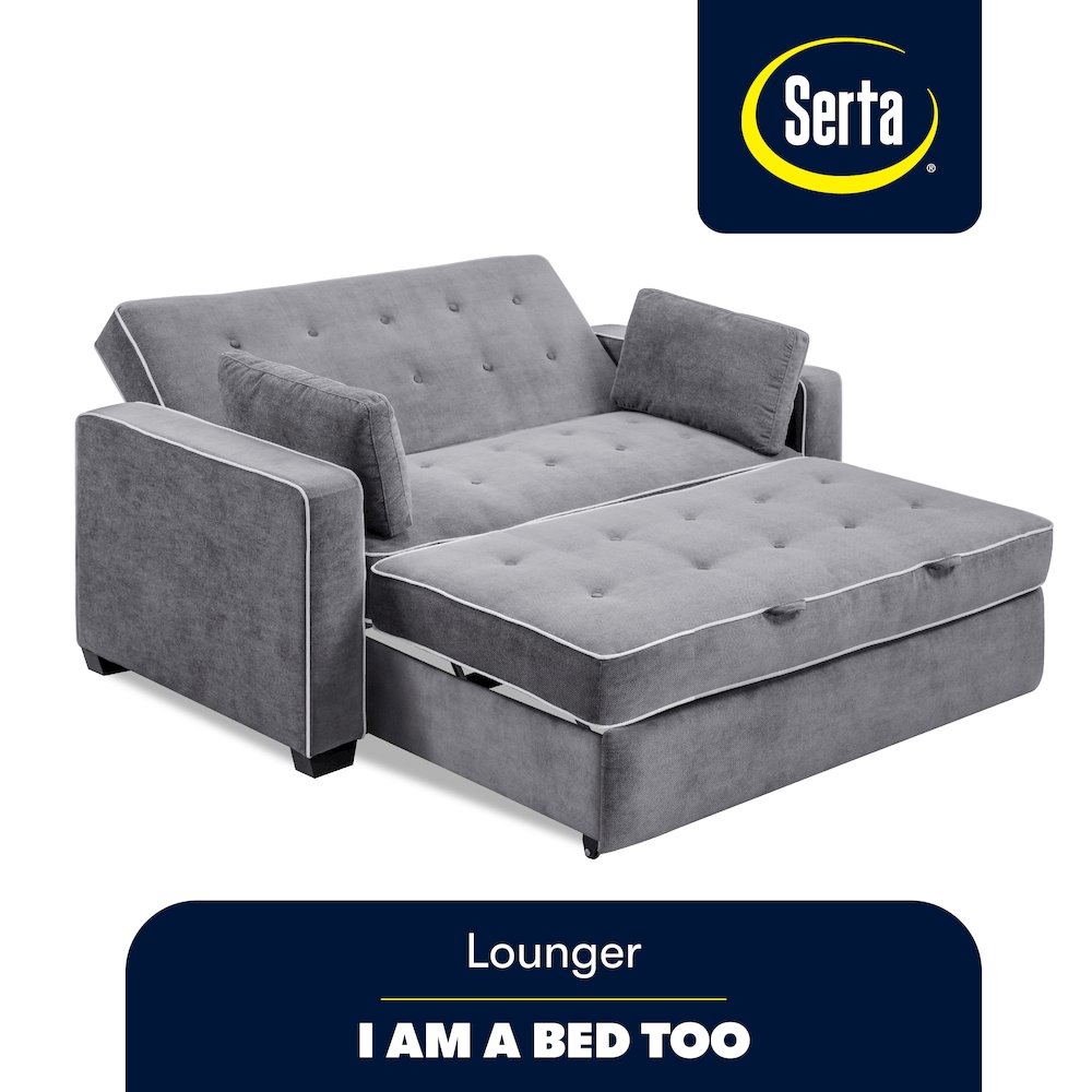 Augustine Full Convertible Loveseat Charcoal. Picture 7
