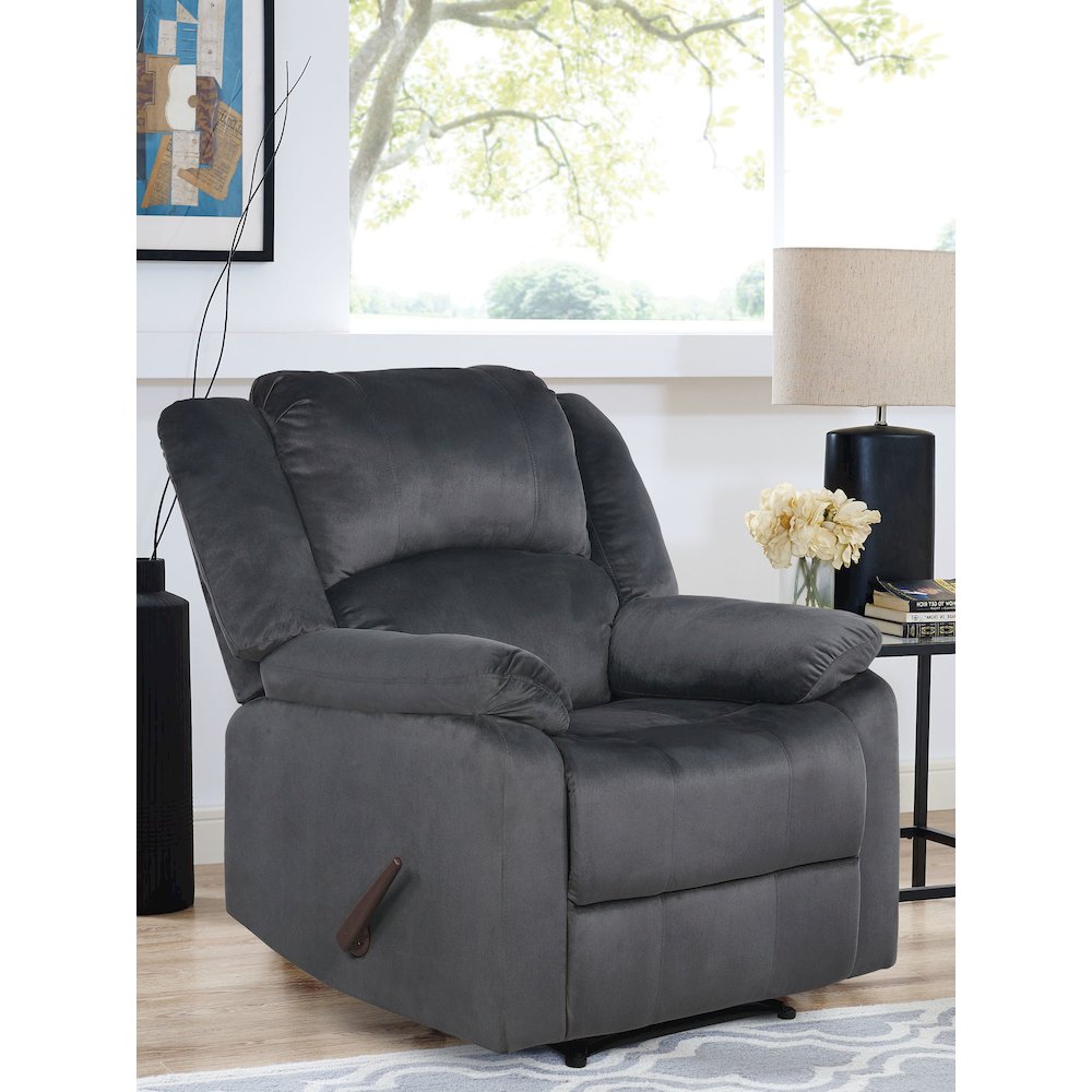 Presidio Manual Recliner Slate Gray Micro Fiber. Picture 11