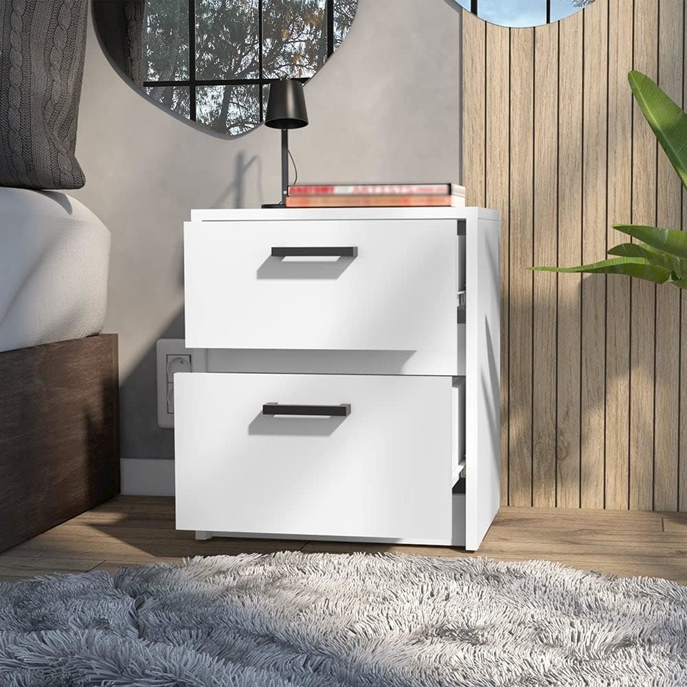 Trivor Nightstand White MDF. Picture 4