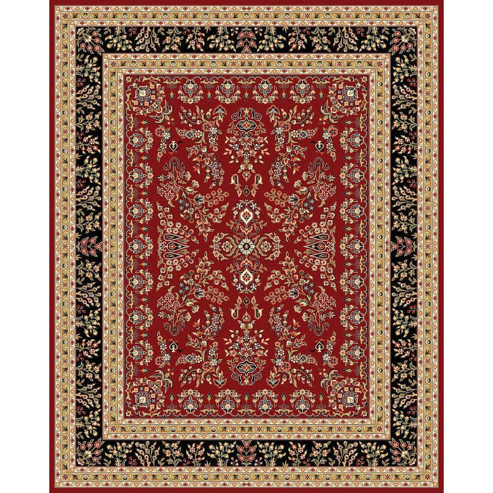 LYNDHURST, RED / BLACK, 9' X 12', Area Rug. Picture 1