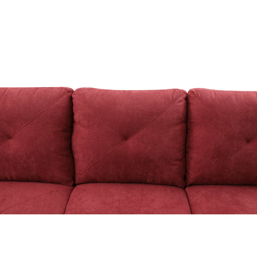 Sectional Sofa Set For Living Room In Left Facing Medium Red Flannel Color. Picture 8
