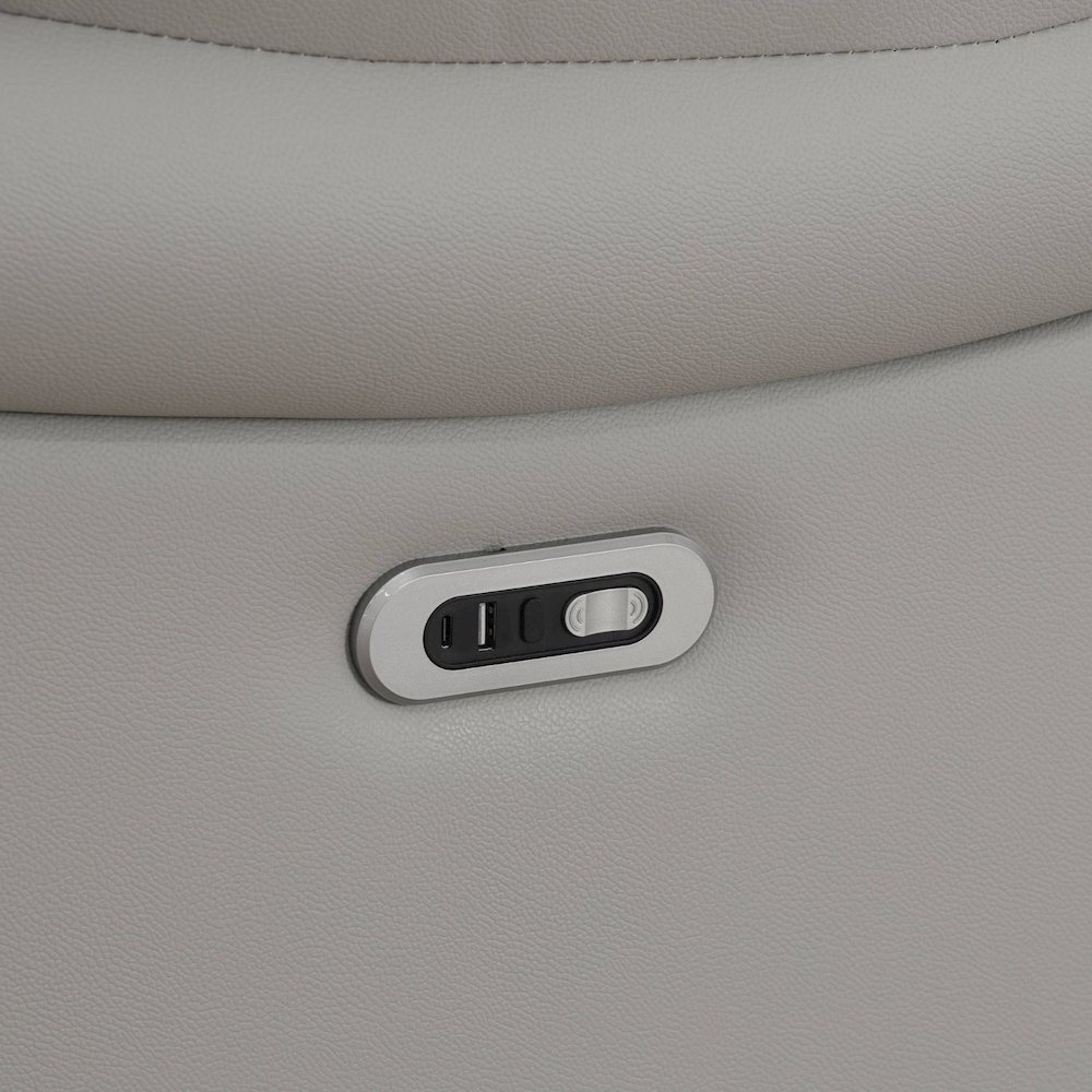 Max Power Recliner Living Room Set with LED Light Grey. Picture 4