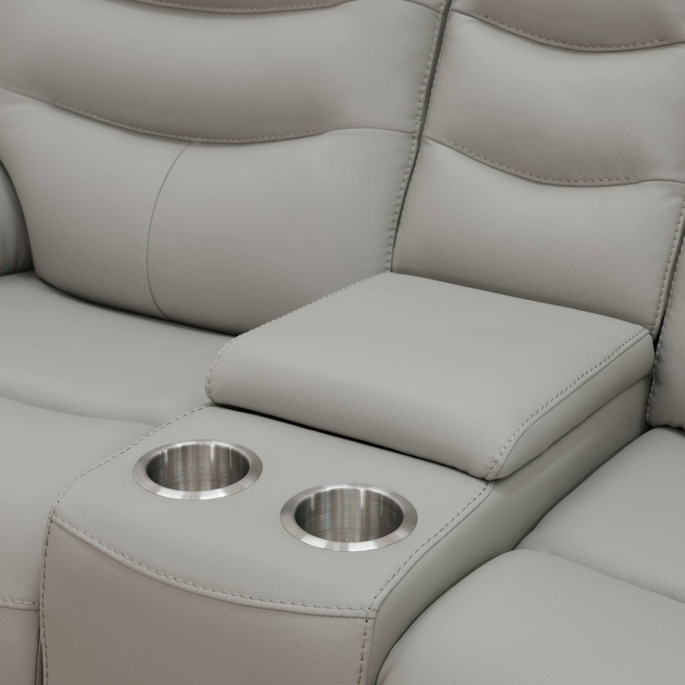 Max Power Recliner Living Room Set with LED Light Grey. Picture 3