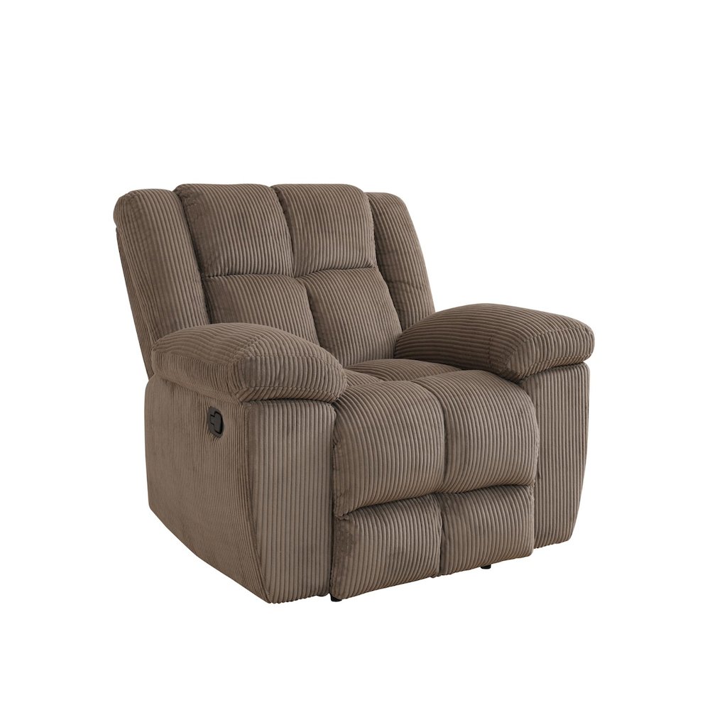 Brown Stripe Fabric Living Room Recliner Chair. Picture 1