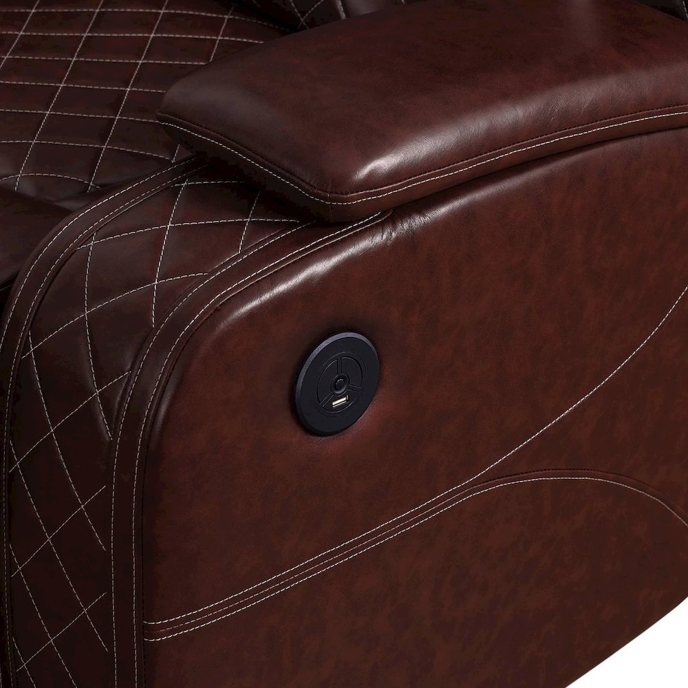 Max Power Recliner Living Room Set Brown. Picture 4