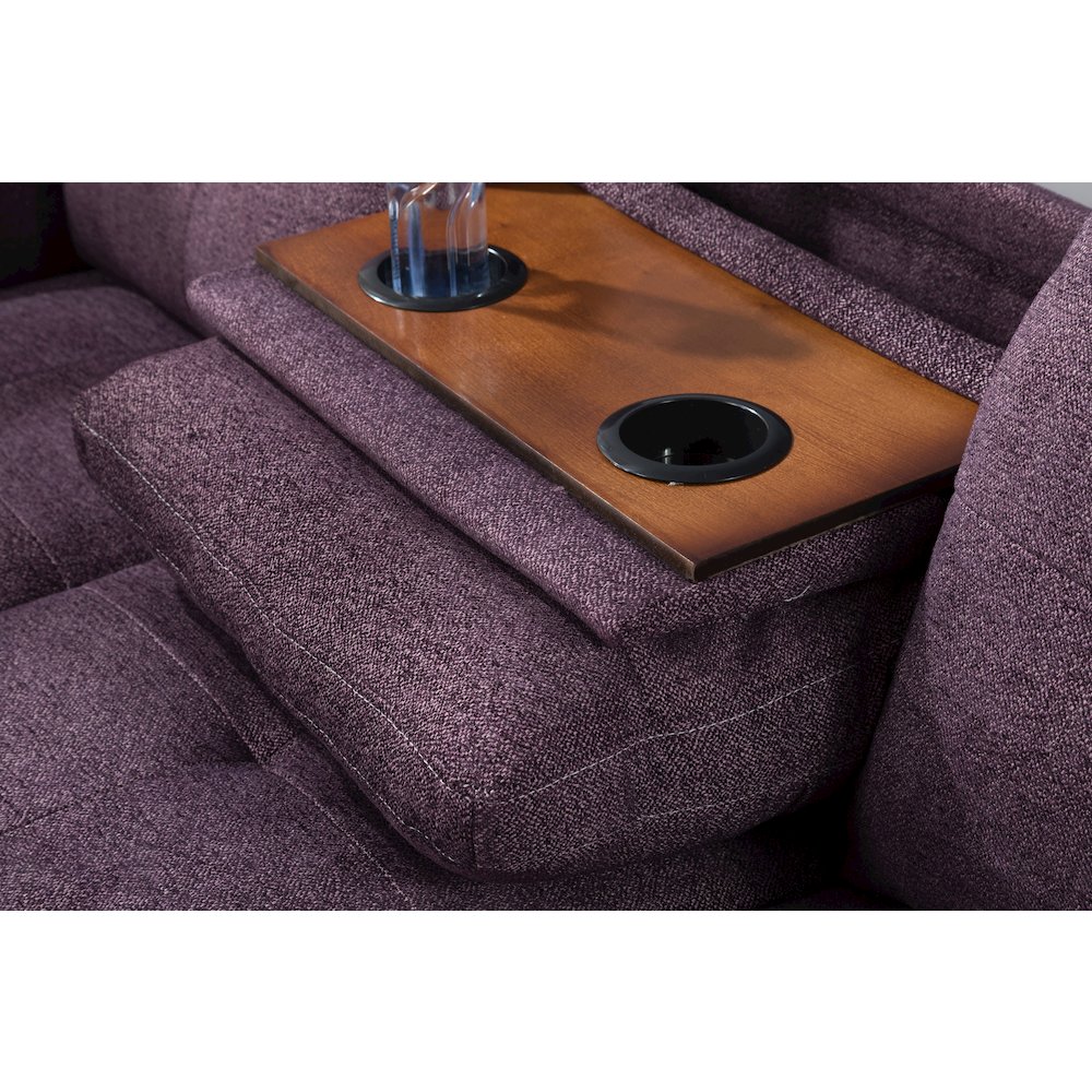 Sectional Sofa Set For Living Room In Left Facing Purple Color. Picture 2