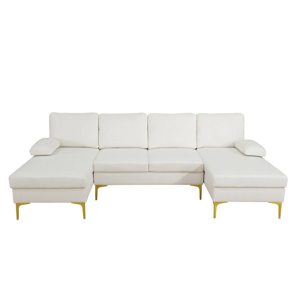Sectional Sofa Set For Living Room In White Color. Picture 1