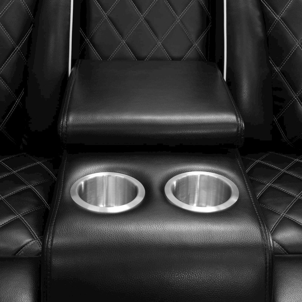 Max Power Recliner Living Room Set with LED Black. Picture 4