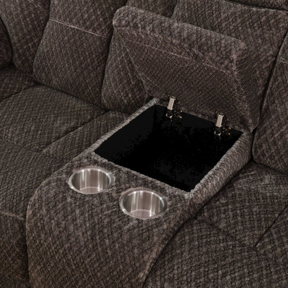 Brown Cashmere Fleece Living Room Recliner Sofa. Picture 5