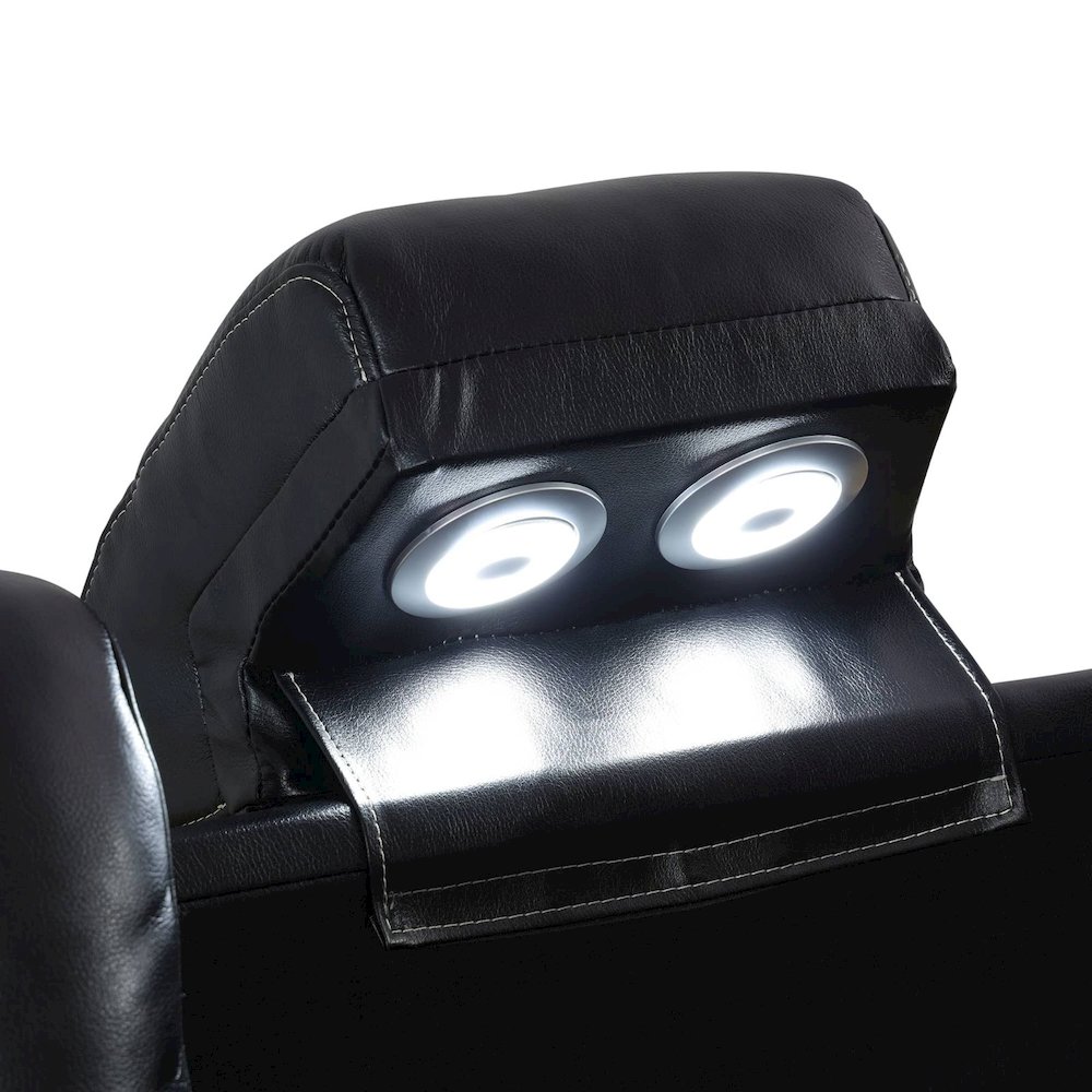 Max Power Recliner Living Room Loveseat with LED Black. Picture 1