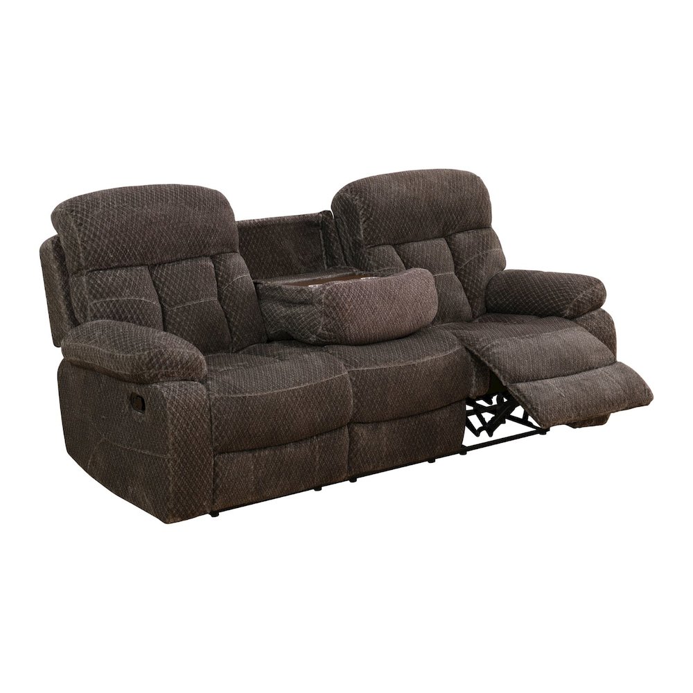 Brown Cashmere Fleece Living Room Recliner Sofa. Picture 1