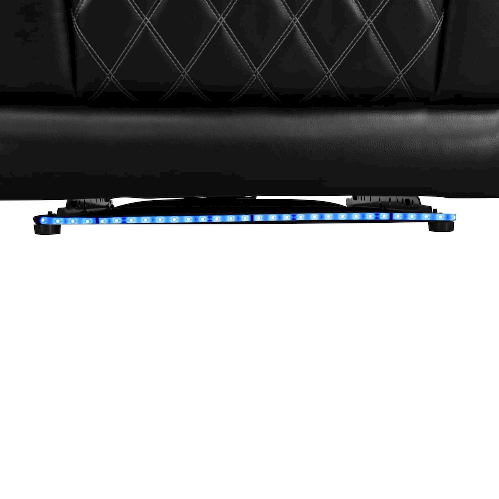 Max Power Recliner Living Room Set with LED Black. Picture 2