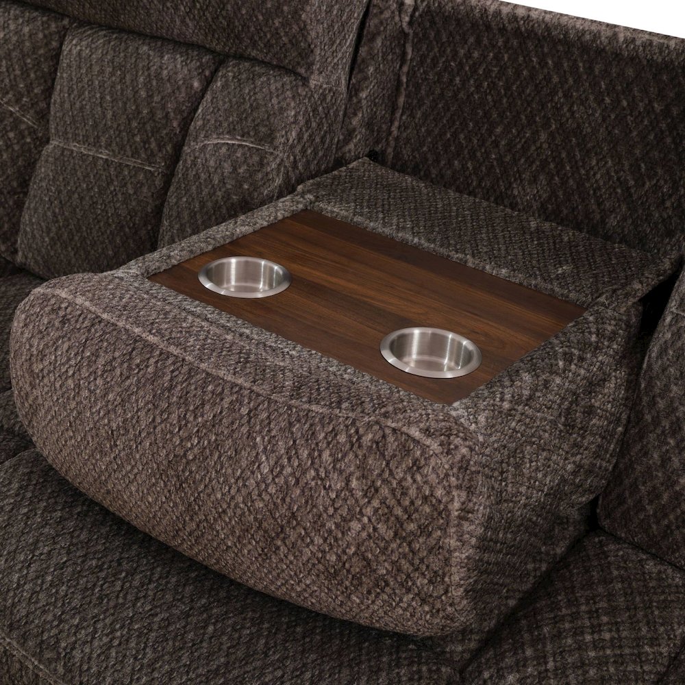 Brown Cashmere Fleece Living Room Recliner Loveseat. Picture 3