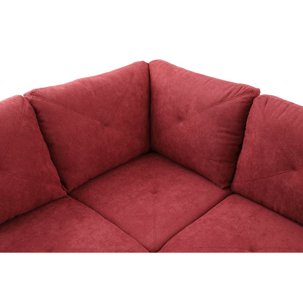 Sectional Sofa Set For Living Room In Left Facing Medium Red Flannel Color. Picture 7