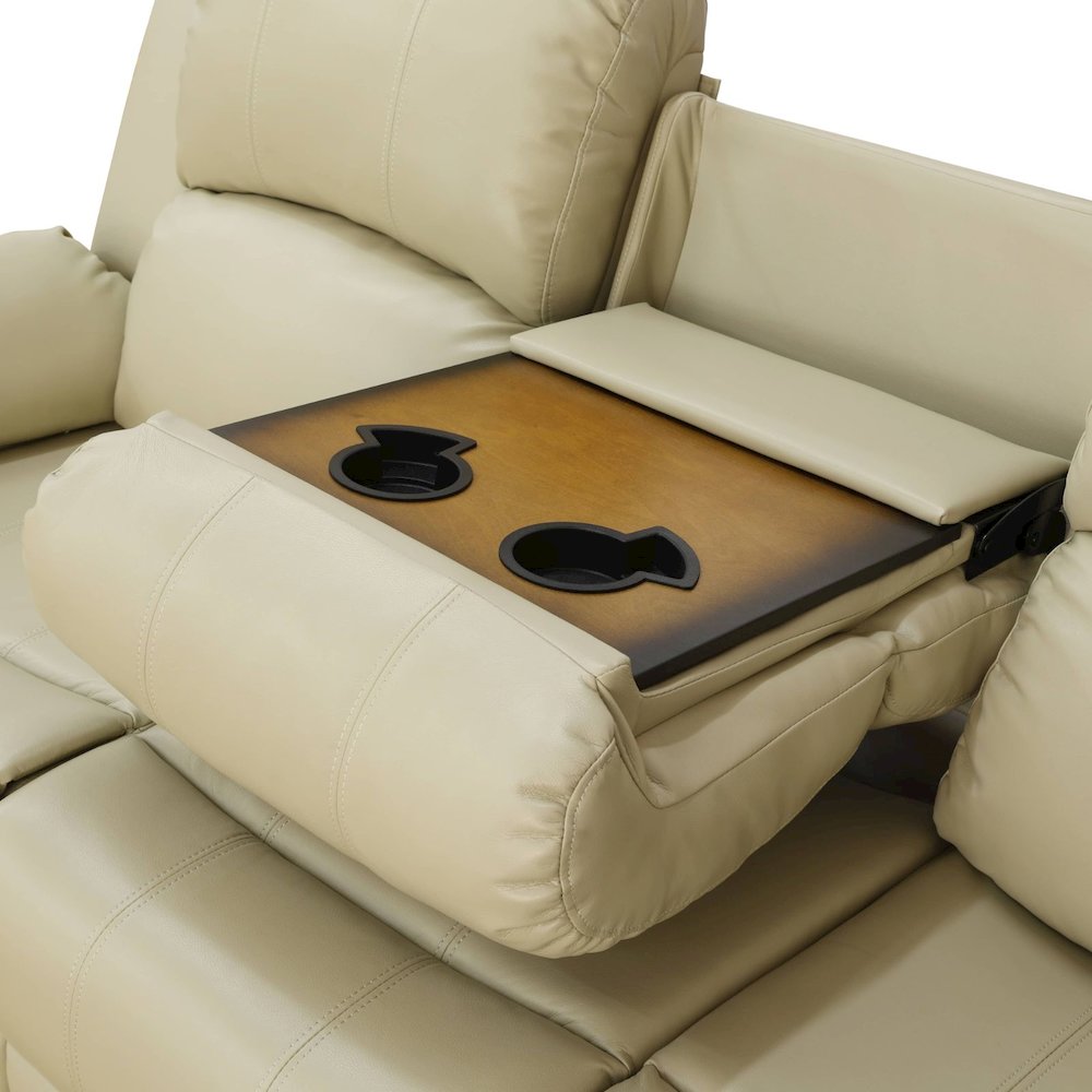 Max Power Recliner Living Room Set with LED Beige. Picture 2