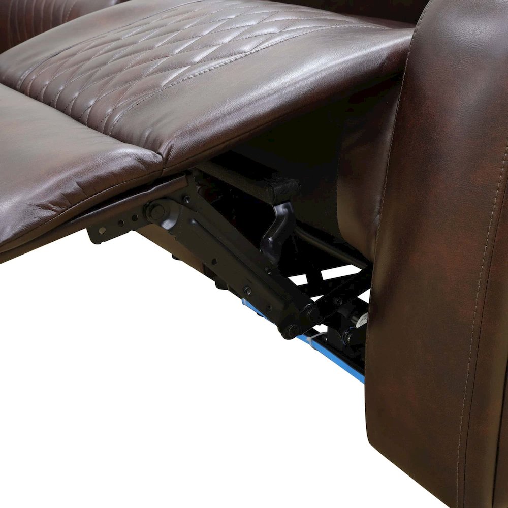 Max Power Recliner Living Room Set with LED Brown. Picture 4