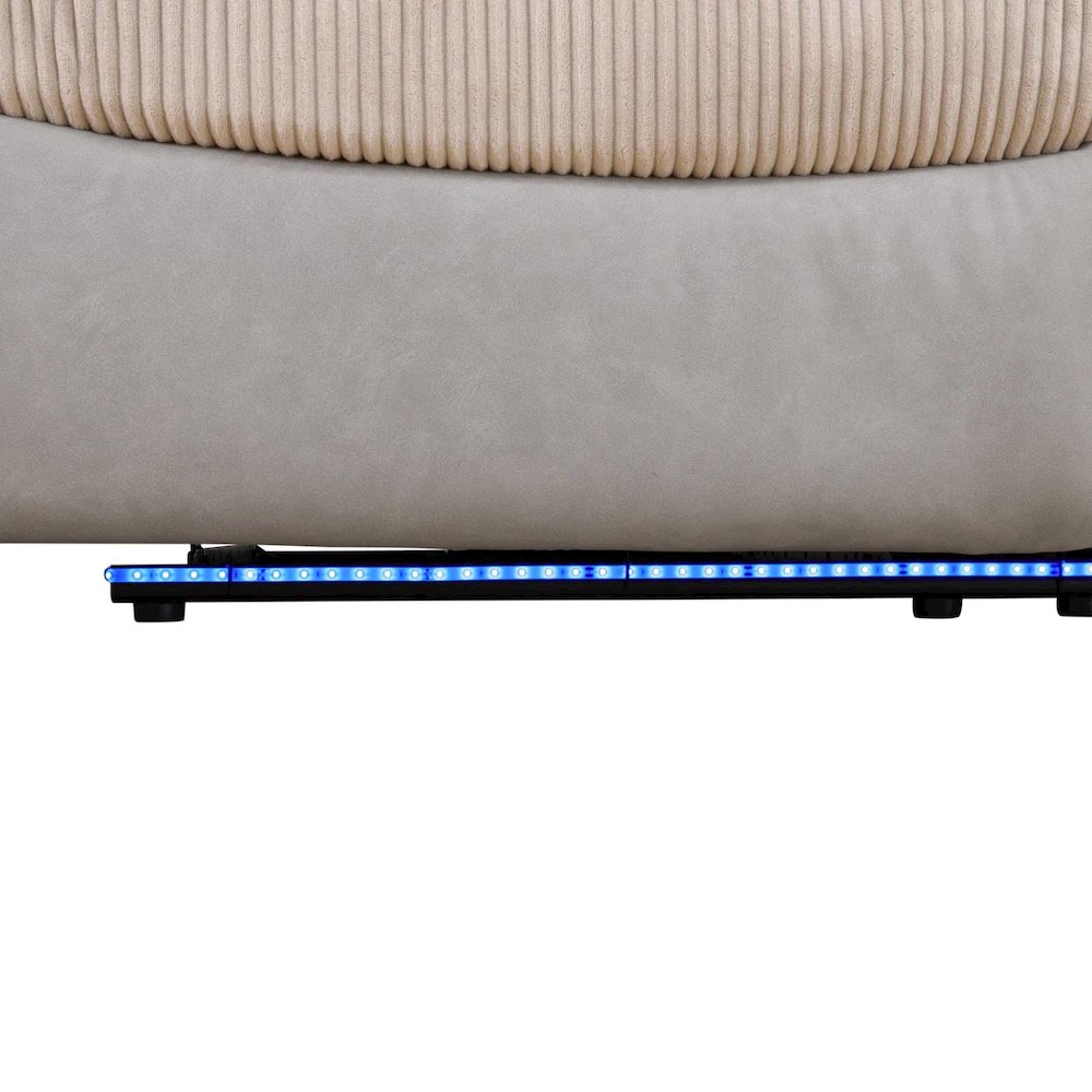 Max Power Recliner Living Room Set with LED White/Grey. Picture 2