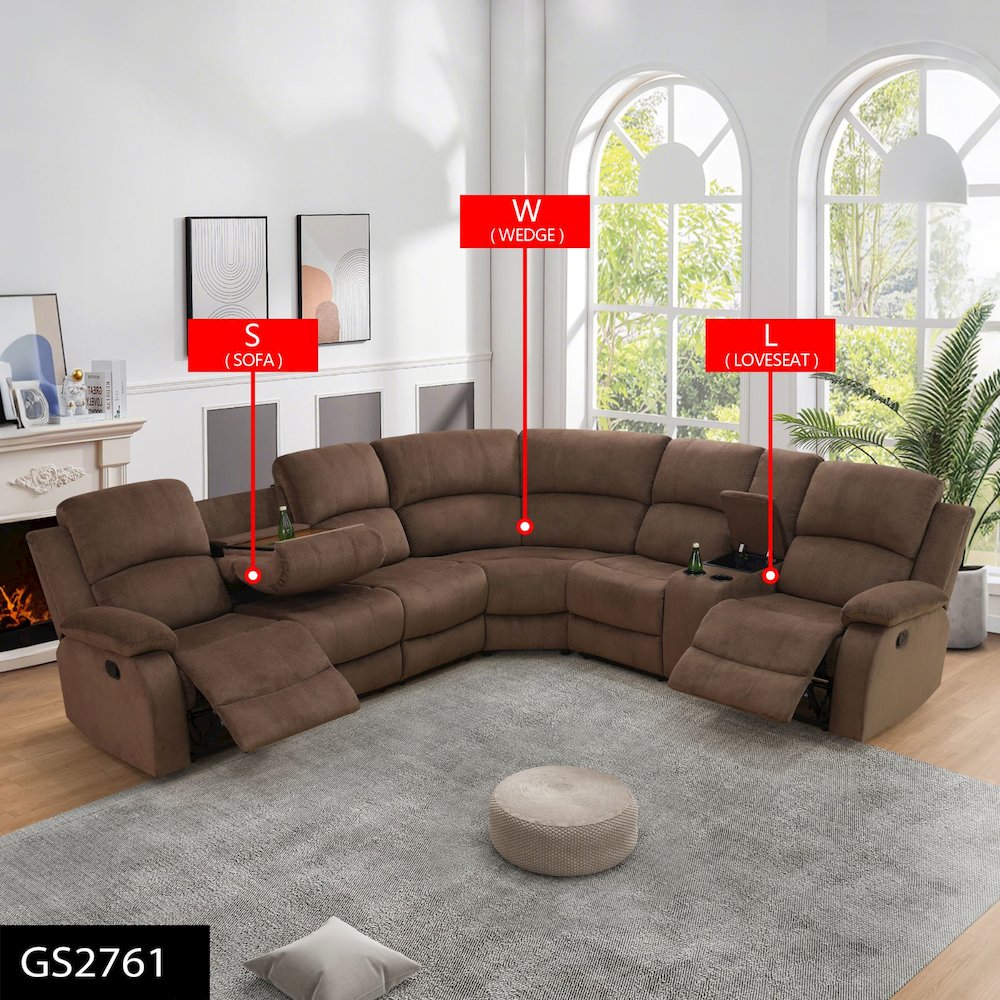 Max Power Recliner Living Room Set Brown. Picture 1