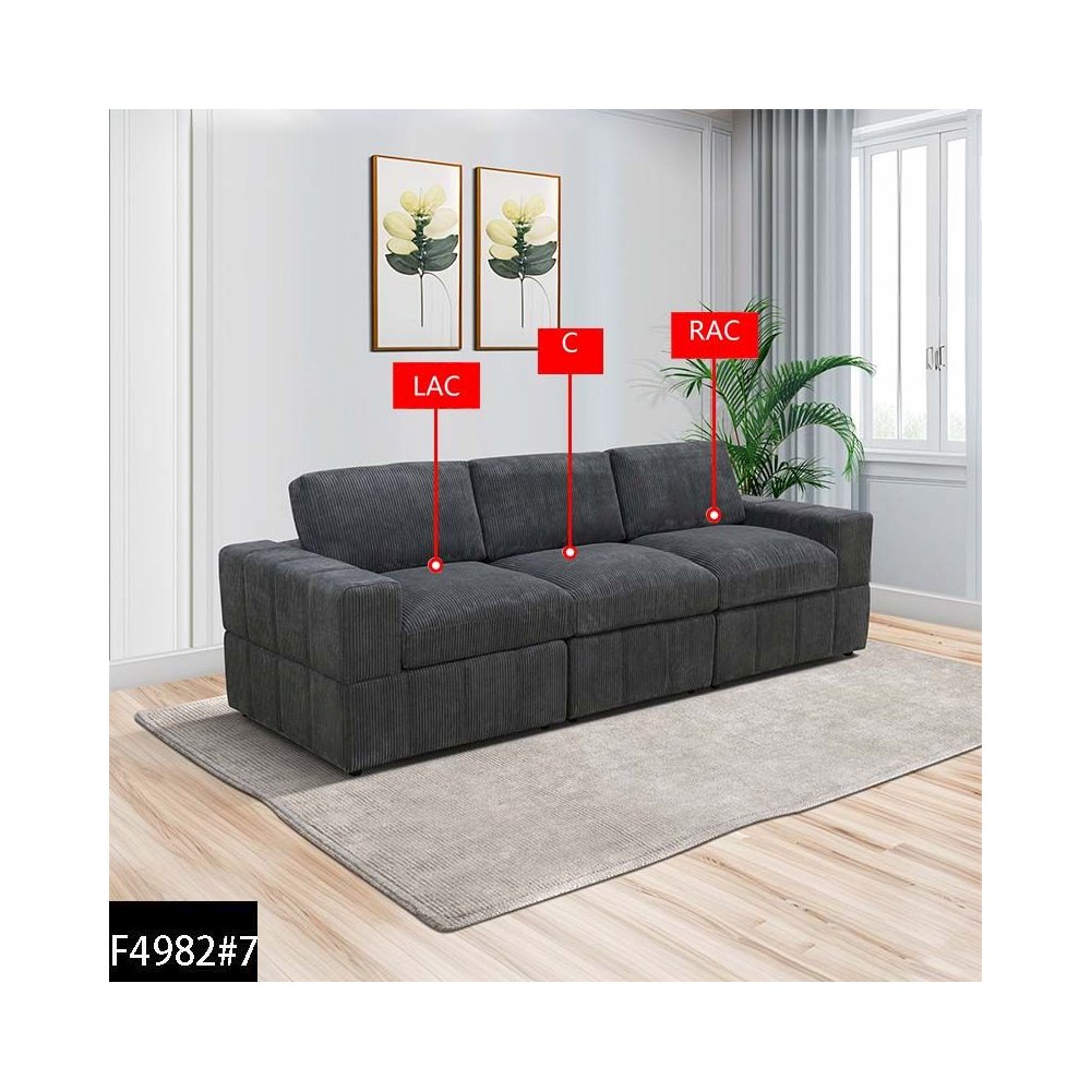 Max Power Recliner Living Room Set Dark Grey. Picture 1