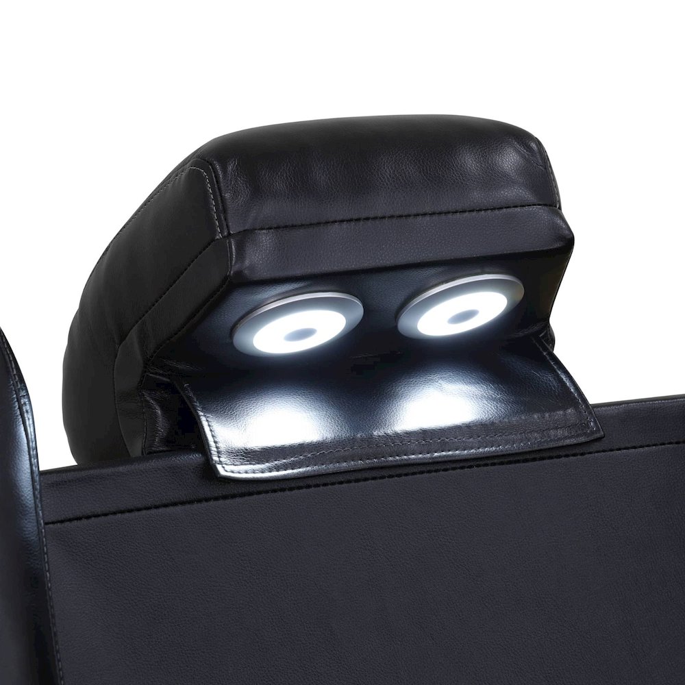 Power Recliner Faux Leather Sectional Sofa With Led, Cup Holder And Storage. Picture 3
