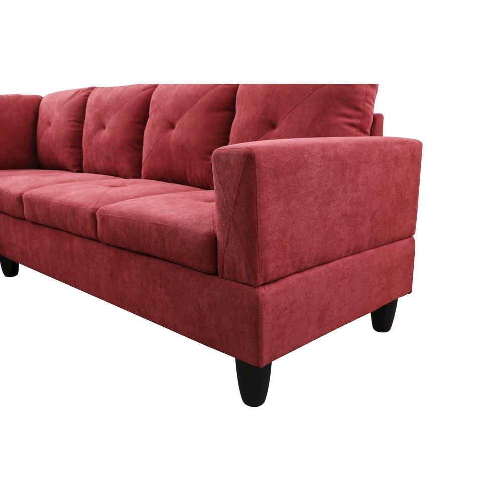 Sectional Sofa Set For Living Room In Left Facing Medium Red Flannel Color. Picture 5