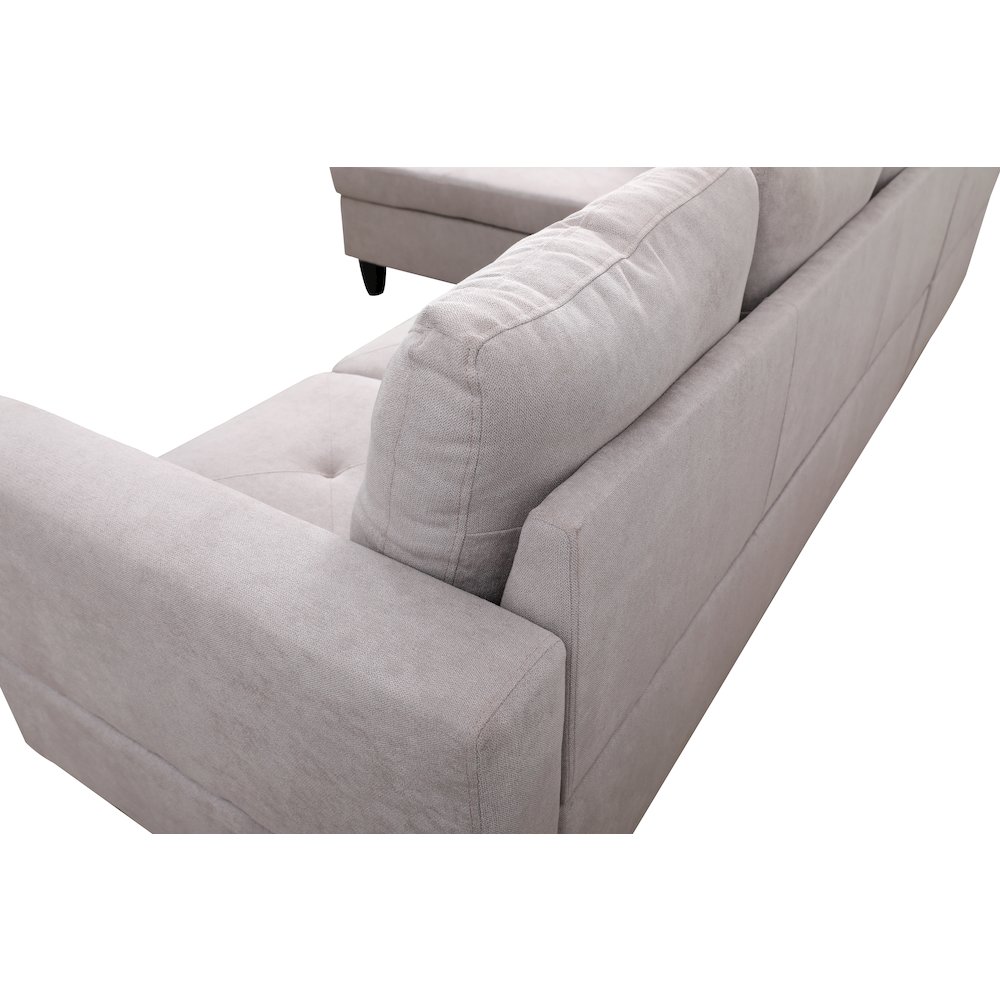 Sectional Sofa Set For Living Room In Left Facing Linen Gray White Color. Picture 6