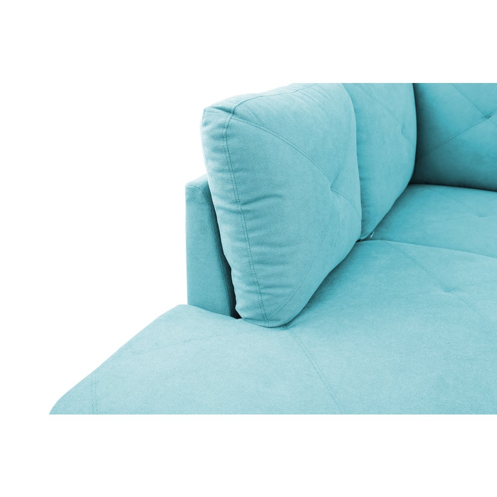 Sectional Sofa Set For Living Room In Left Facing Light Blue Linen Color. Picture 3