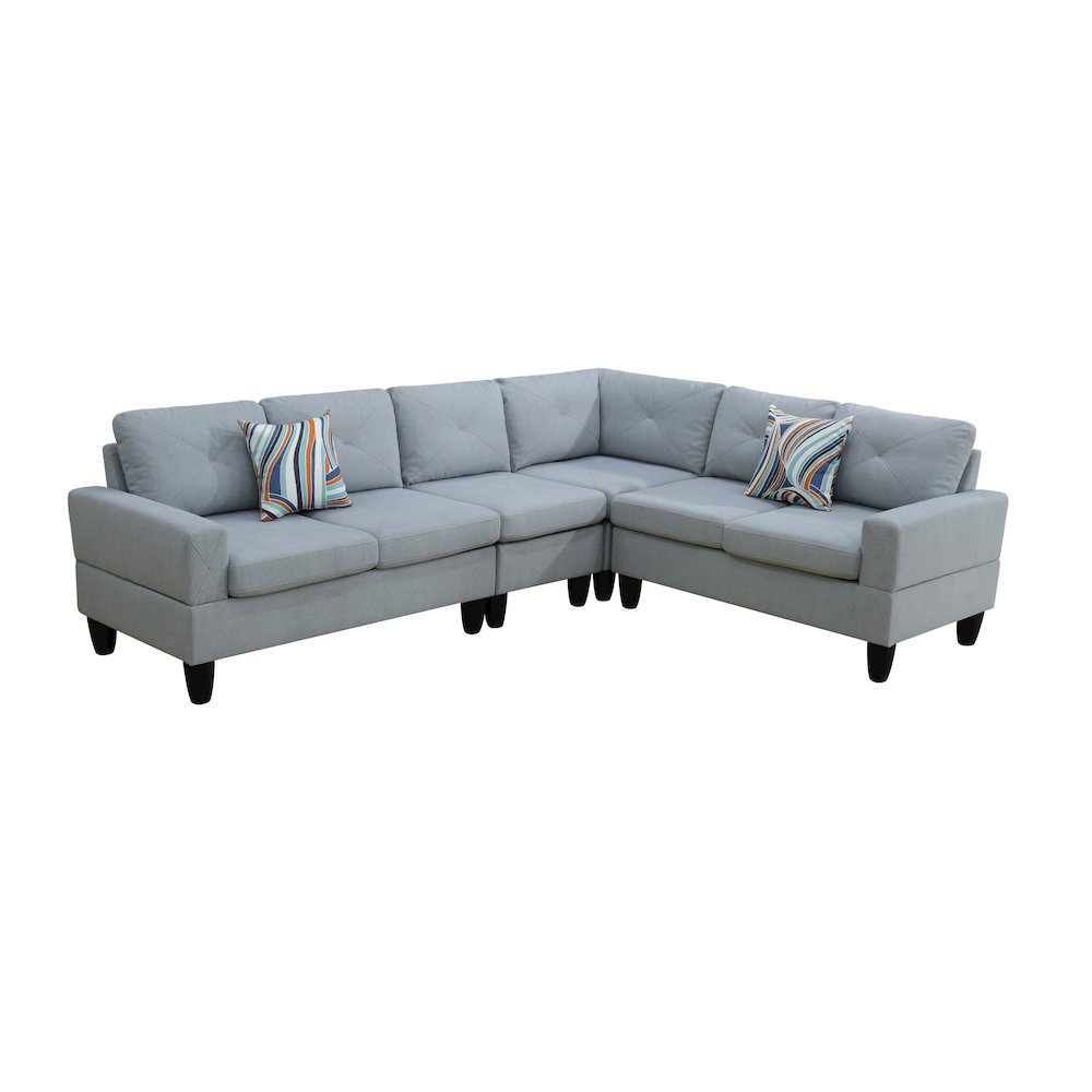 Sectional Sofa Set For Living Room In Grey Massa Color. Picture 1