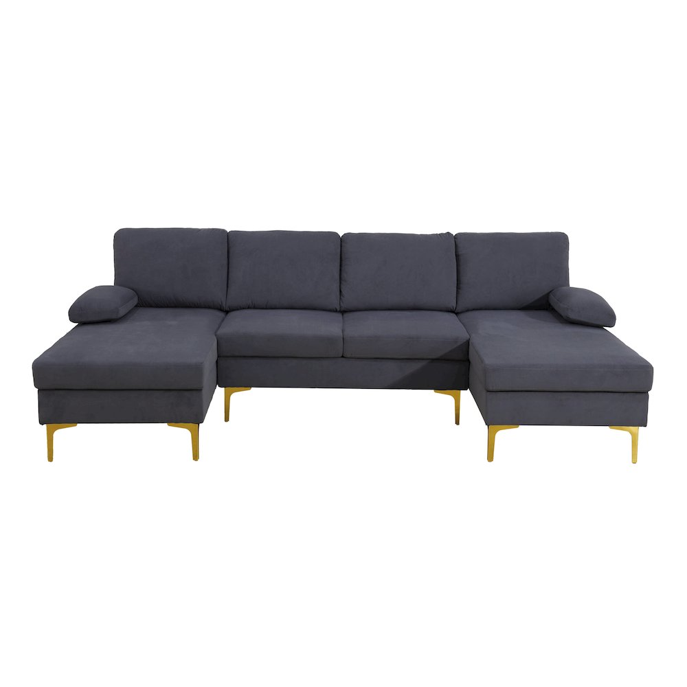 Sectional Sofa Set For Living Room In Grey Color. Picture 1